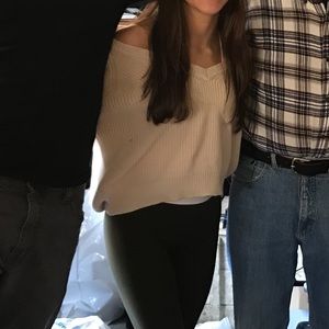 Forever 21 cropped sweater cream color